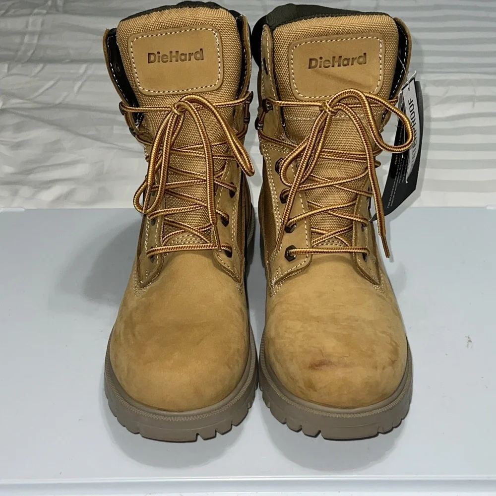 DieHard Men's 9.5 Bolton Waterproof Leather High Top Work Boots Thinsulate Tan